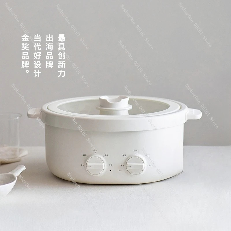6L Electric Hot Pot Multifunctional Detachable Dual Flavor Steamboat Cooker Non-Stick Divided Shabu Shabu For Family Gathering