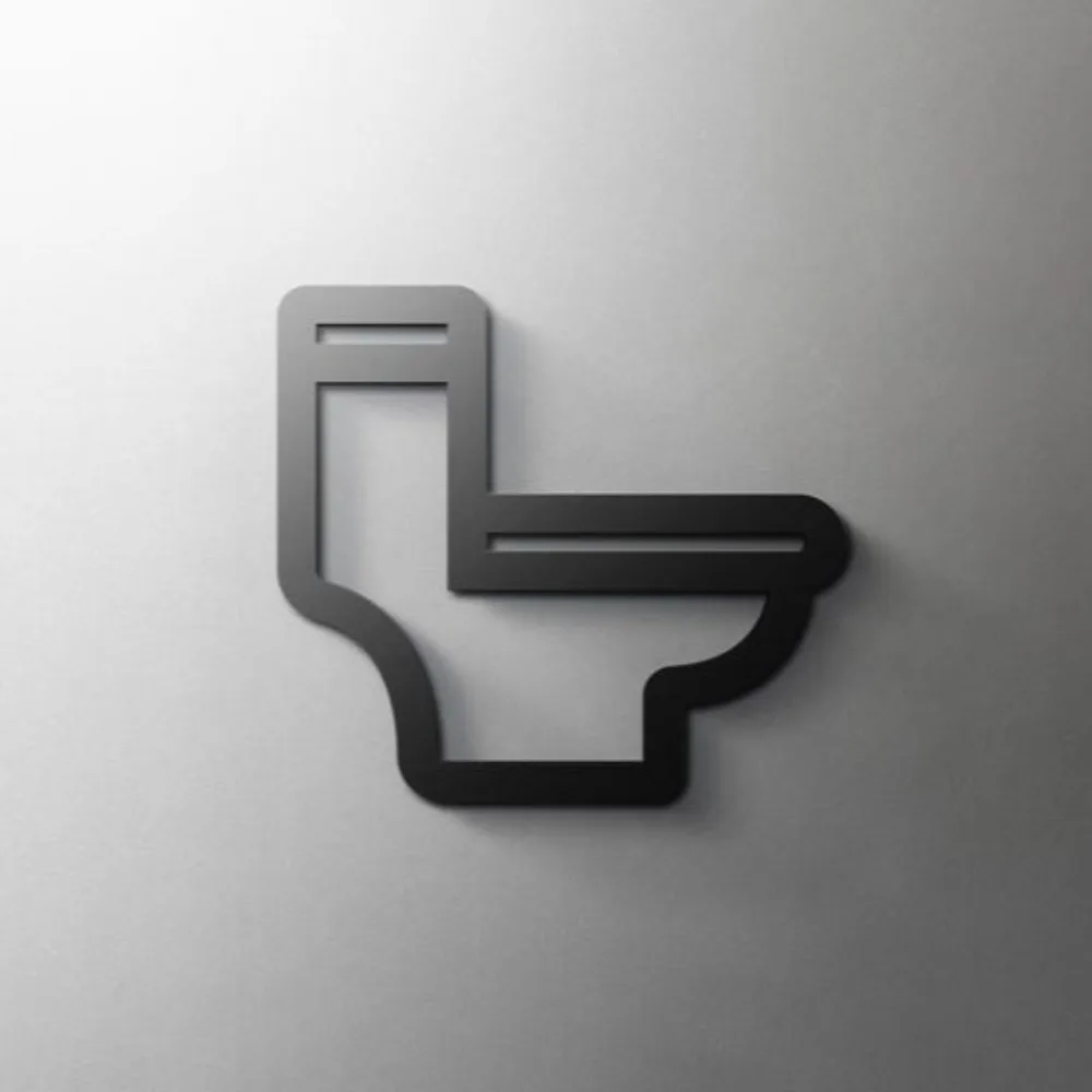 HOSROCK Toilet Bathroom Wall Sign 3D Acrylic Laser-cut Self Adhesive Door Sticker