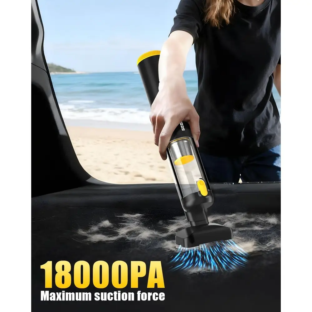 Mini aspirador portátil sem fio para carros, animais de estimação e casa com 3 modos de sucção e 6 bicos multiuso