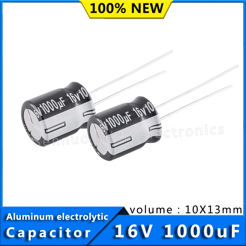 10pcs 16V 1000UF 10*13 Low ESR Aluminum Electrolytic Capacitors 1000uf 16V High Frequency Low Resistance Electrolytic Capacitors