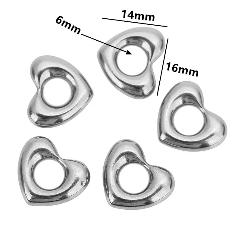 5 stuks roestvrij staal groot gat liefde hart bedels hangers voor vrouwen oorbellen ketting armbanden sieraden maken benodigdheden bevindingen