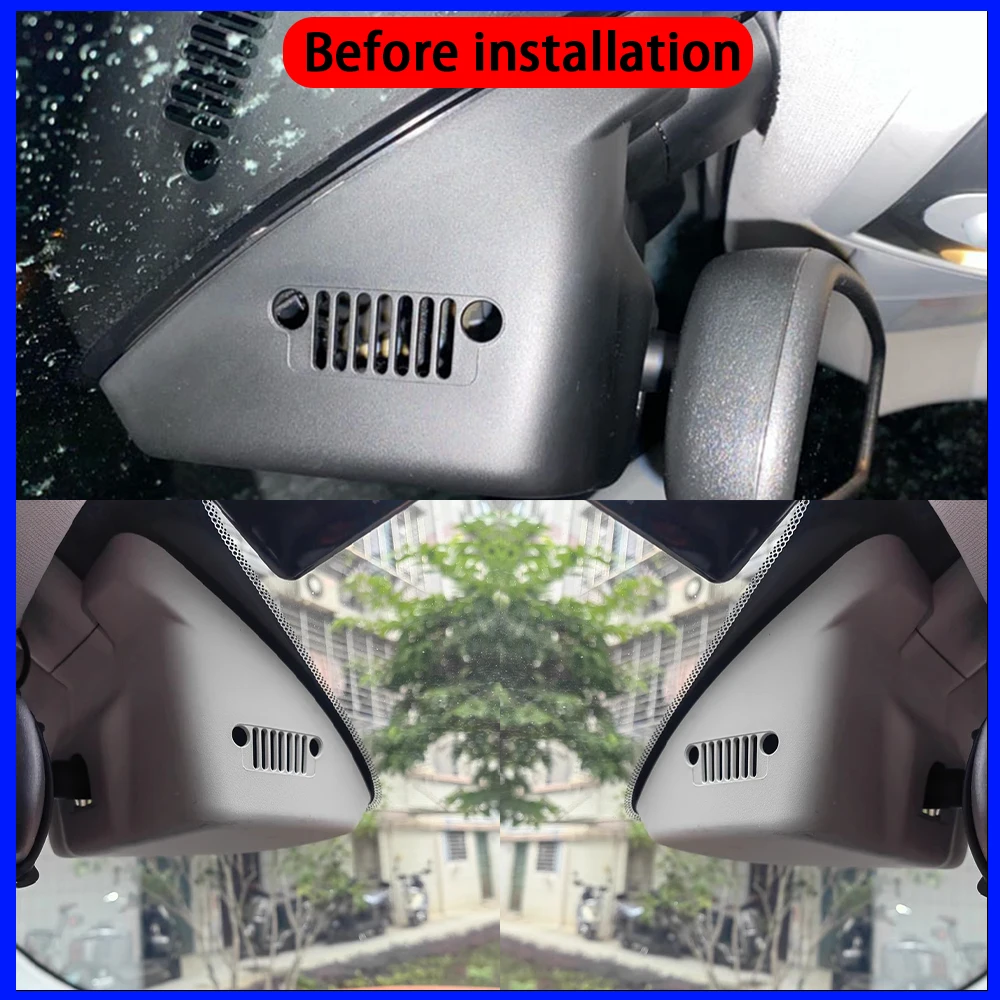 for Jeep Renegade 2015-2025 OEM 4K DVR Dash Cam Front Rear Camera WiFi Video Recorder Plug and Play Loop Recording Night Vision