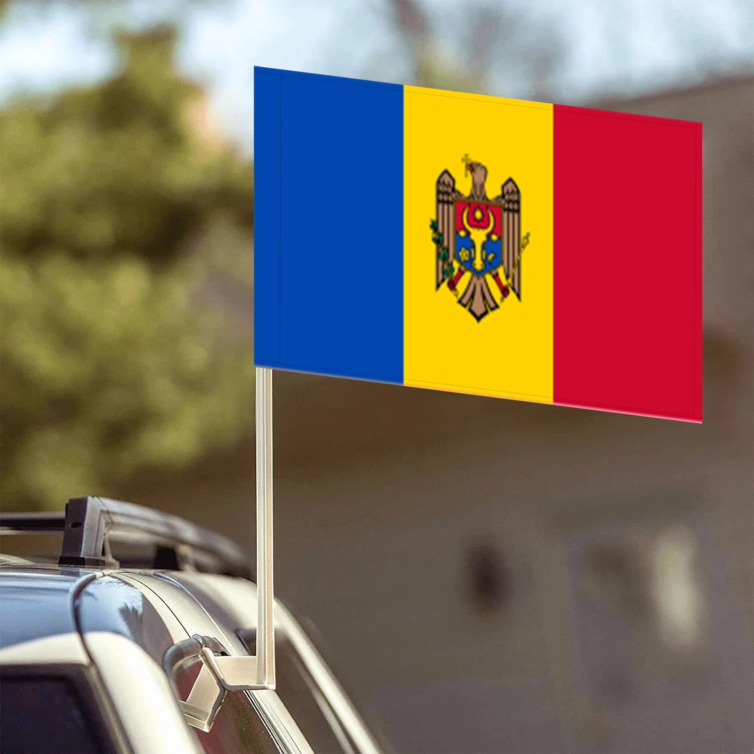 Flagnshow 100% Polyester  Moldova Car Flags