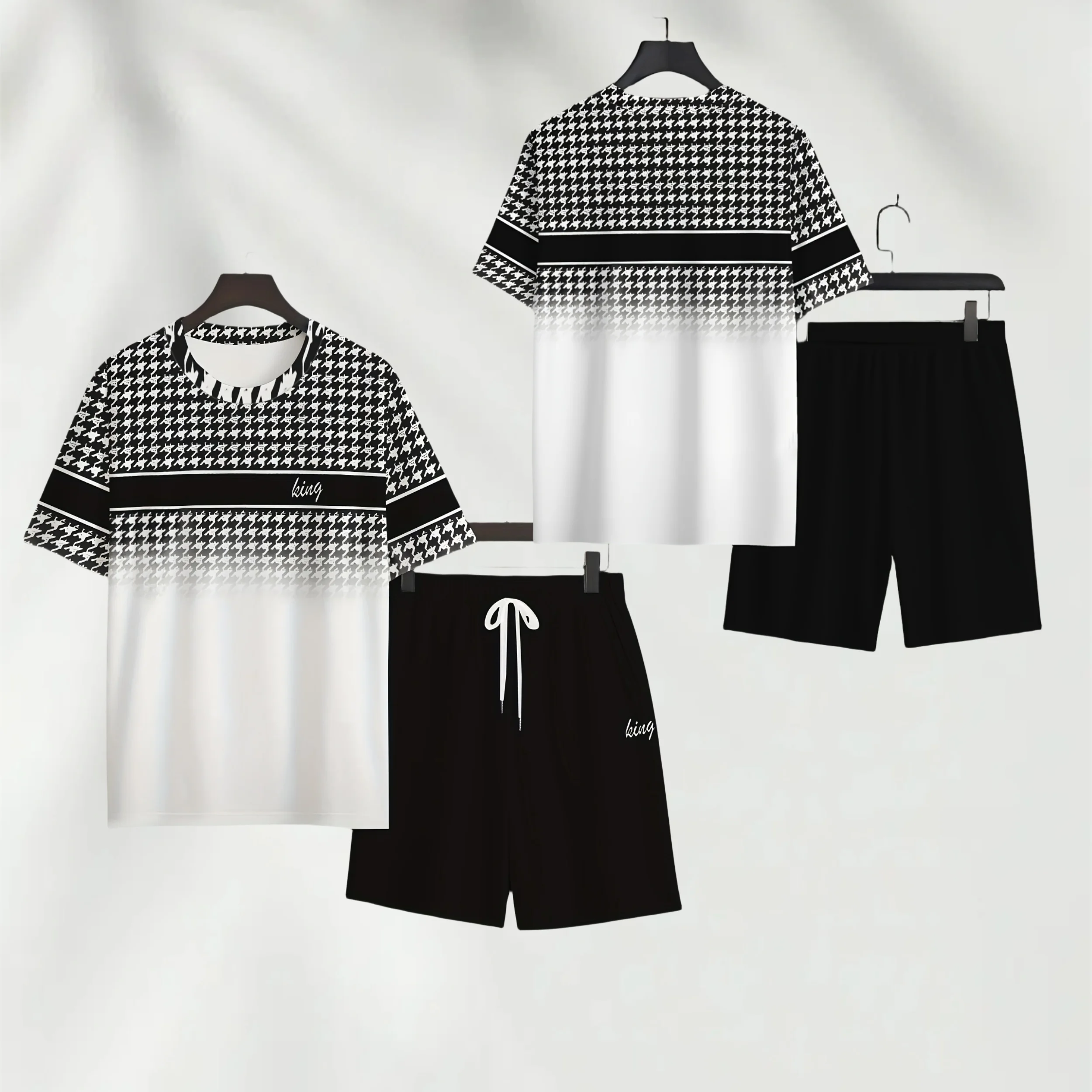 

2025 Latest Hot T-shirt Set 3D Vacation Style Trendy Various Elements Fashionable Street Men's Set Summer Top Shorts Breathable