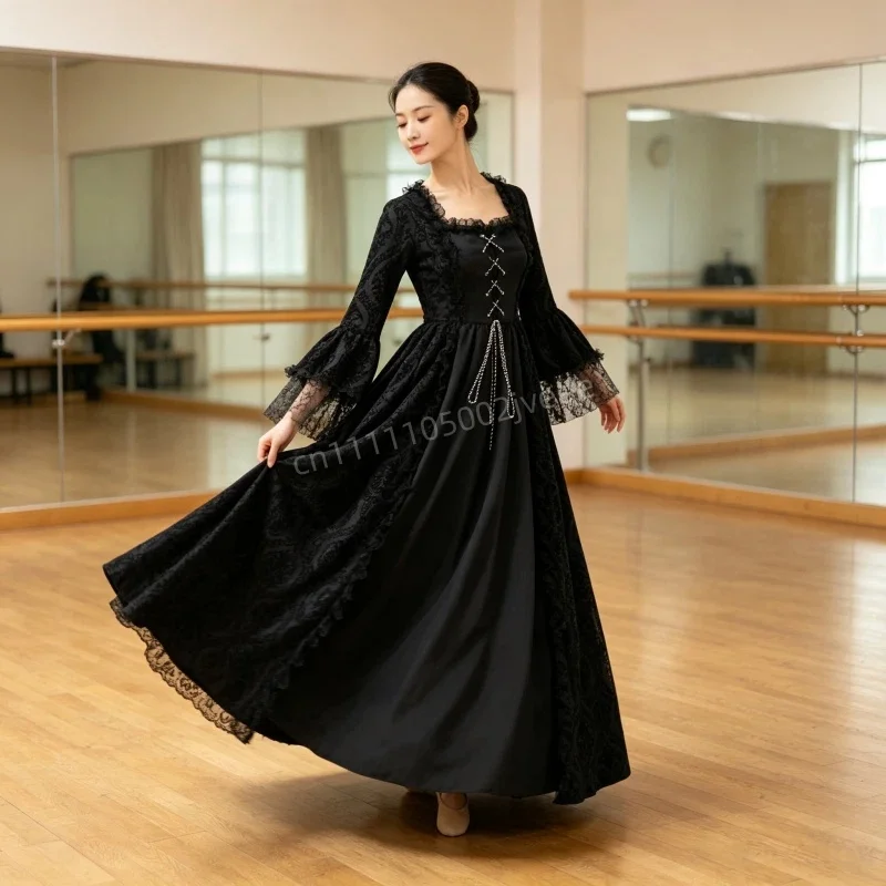 Victoria Gown S-5XL European Court Wide Skirt Medieval Artistic Revival Dress Women's Long Dress For Dance Drama Performances