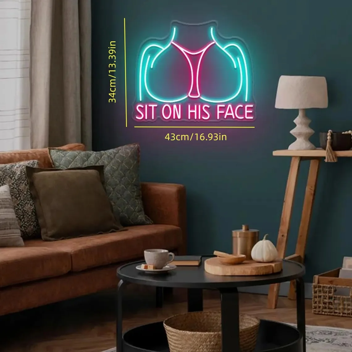 Sit On His Face Neon Sign, Smut Neon Sign, Woman Neon Light, Butt Neon Sign, Woman Body LED Sign, Bikini Girl LED Light, Lover G