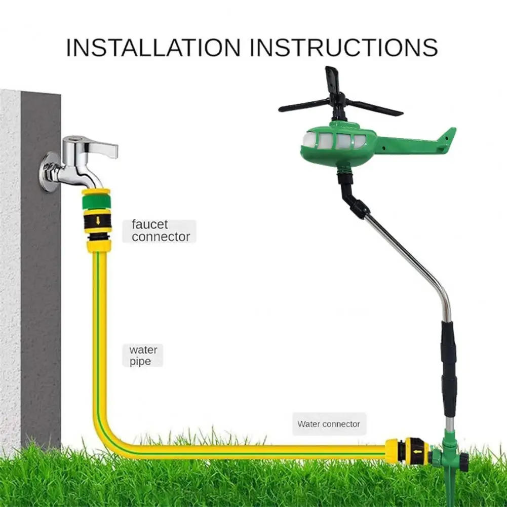 

Yard Decoration Sprinkler 360-degree Rotating Helicopter Water Sprinkler for Yard Lawn with Ground Spike for Garden for Garden