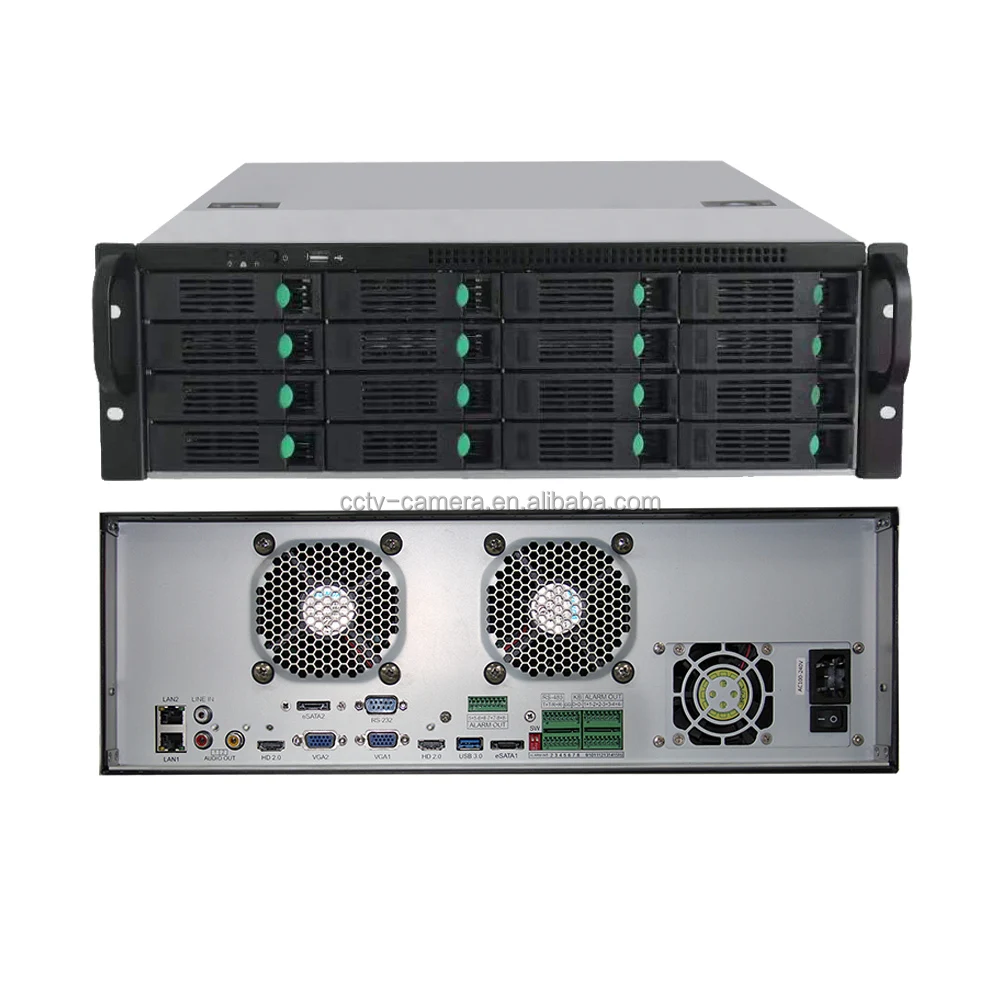 Server Project NVR Large Storage 16 SATA HDD 64 CH 4K NVR 64 Channel NVR