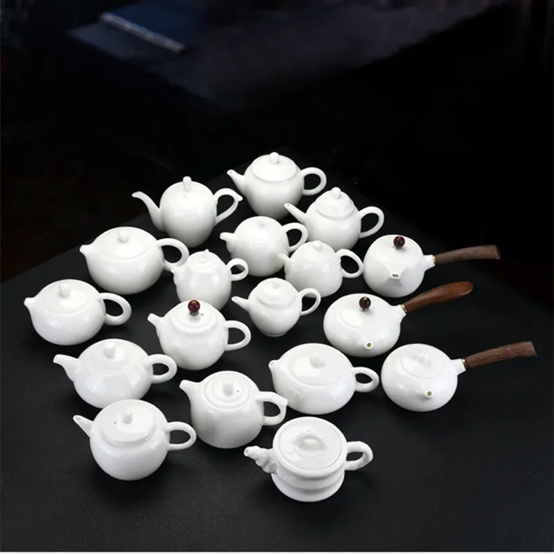 

Яркая глазурь, нефрит, керамический чайник, бытовая боковая ручка, горшок Xishi, китайский чайный кунг-фу, белый фарфоровый набор