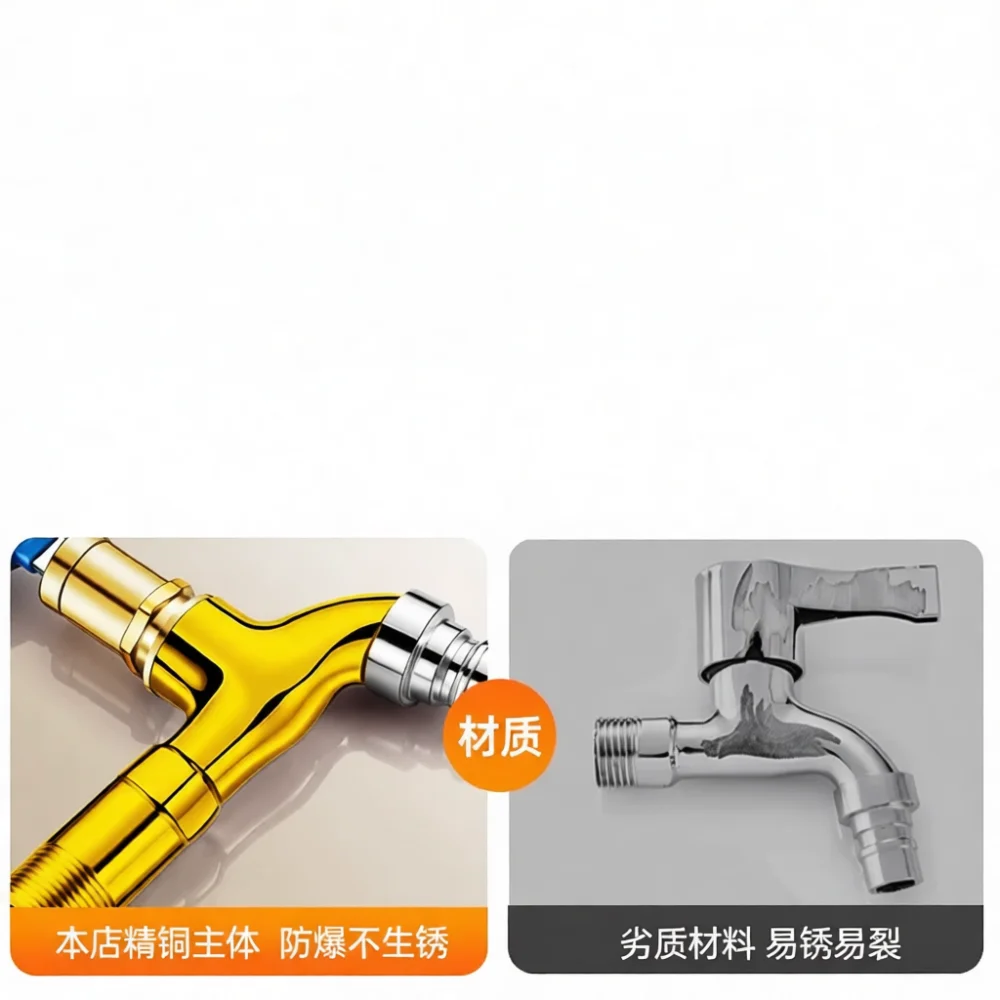 For JOMNW Brass Outdoor Faucet Lockable Tap Anti Theft Valve Laundry Water Spigot Decorative Utility Irrigation Tool