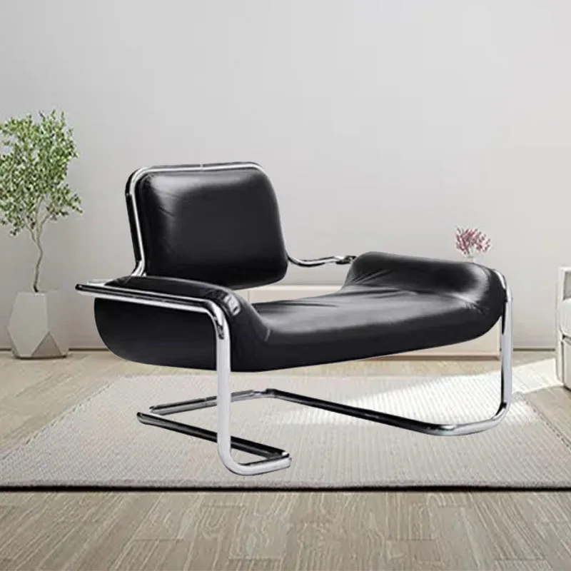 Nordic designer stainless steel embossed modeling stool balcony leisure chair personalized backrest