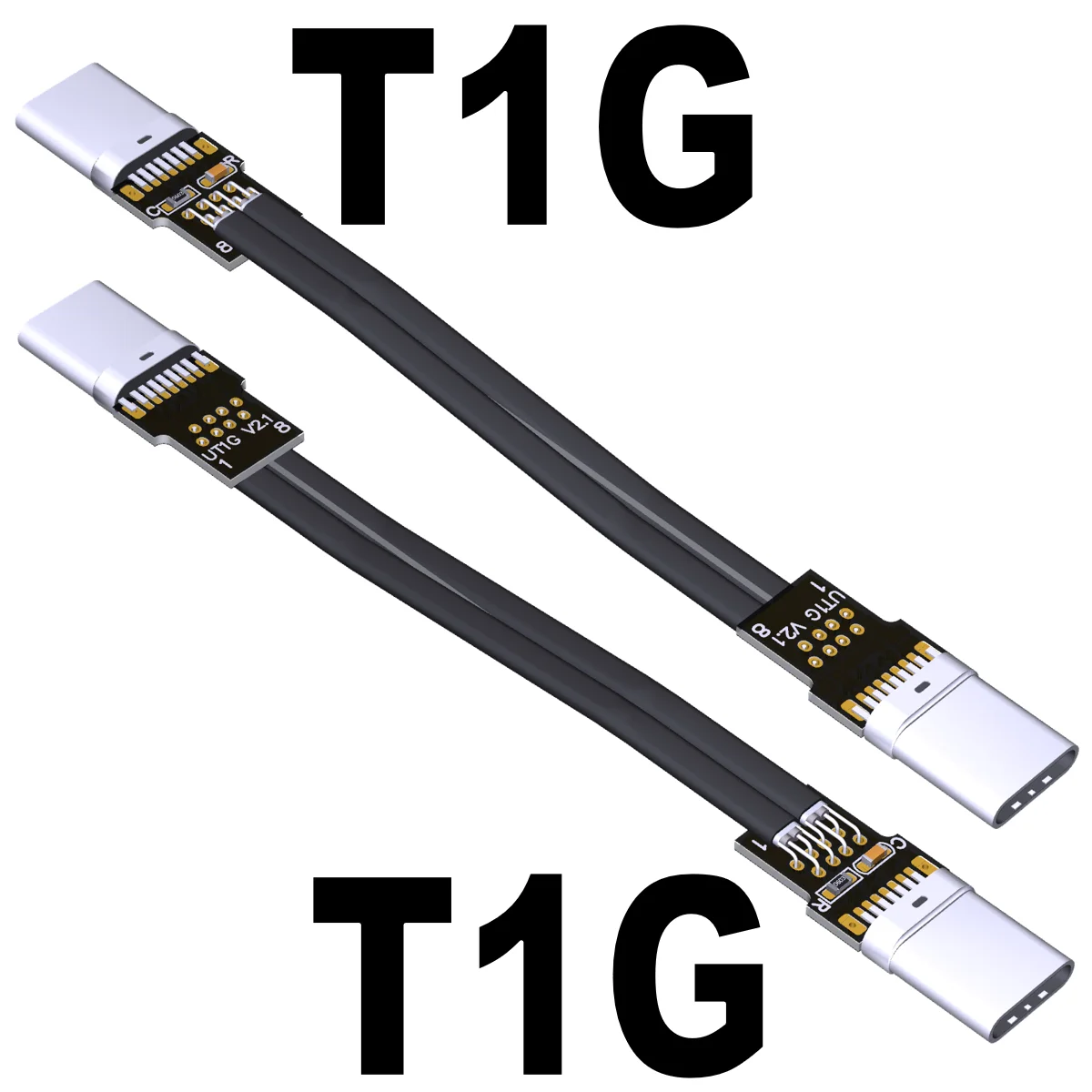 USB 2.0 Flat Extension Cable Type C to Type C Data Charging 480Mbps 90 Angle Foldable Male to Male Ultra Light Custom Length