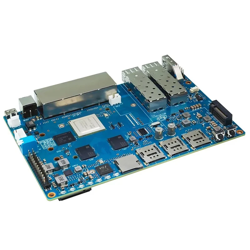 Banana Pi BPI-R4 4GB 8G eMMC 128MB SPI NAND Flash MediaTek MT7988A Quad-core Arm Corex-A73 Smart Router Board Optional Case Fan