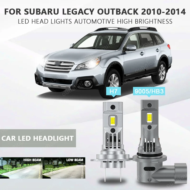 

2PCS CANbus For Subaru Legacy Outback 2010 2011 2012 2013 2014 LED Headlights 9005 HB3 H7 High Low Beam BulbS 20000LM White