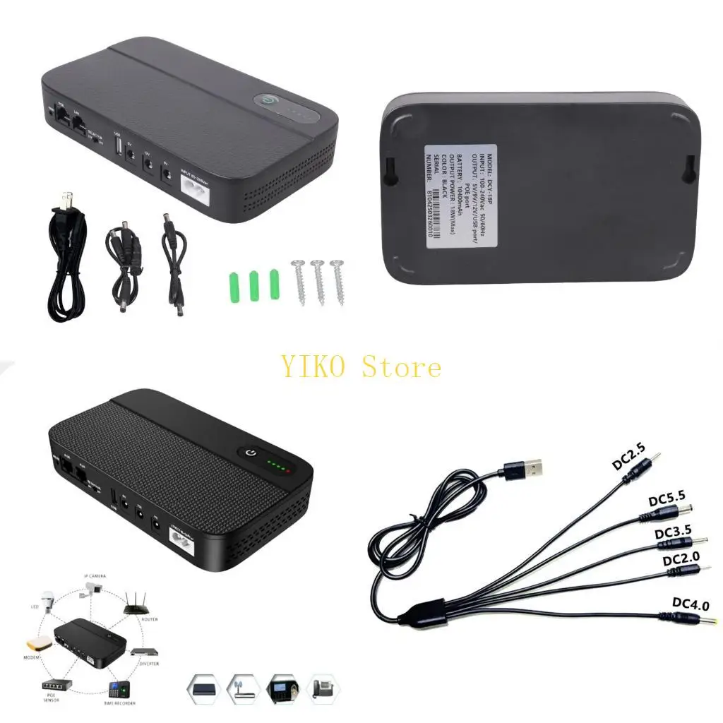 K32C Portable Backup Battery 10400mAh Uninterruptible Power for Security Cameras Networking Devices Equipped with Protections