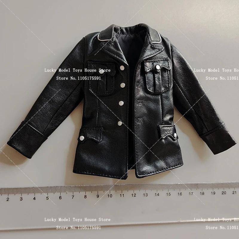 1/6 uomo soldato cappotto in vera pelle pantaloni cappello nero giocattoli accessori per vestiti per 12 "Action Figure militare decorazione del corpo
