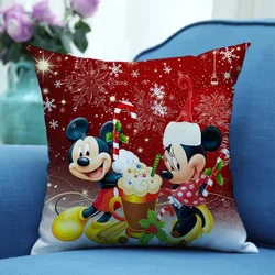 Disney Mickey Mouse Pillowcase Kawaii Mickey Print Pillowsli 45X45cm Pillowslip Bedroom Living Room Pillowsli Christmas Decor