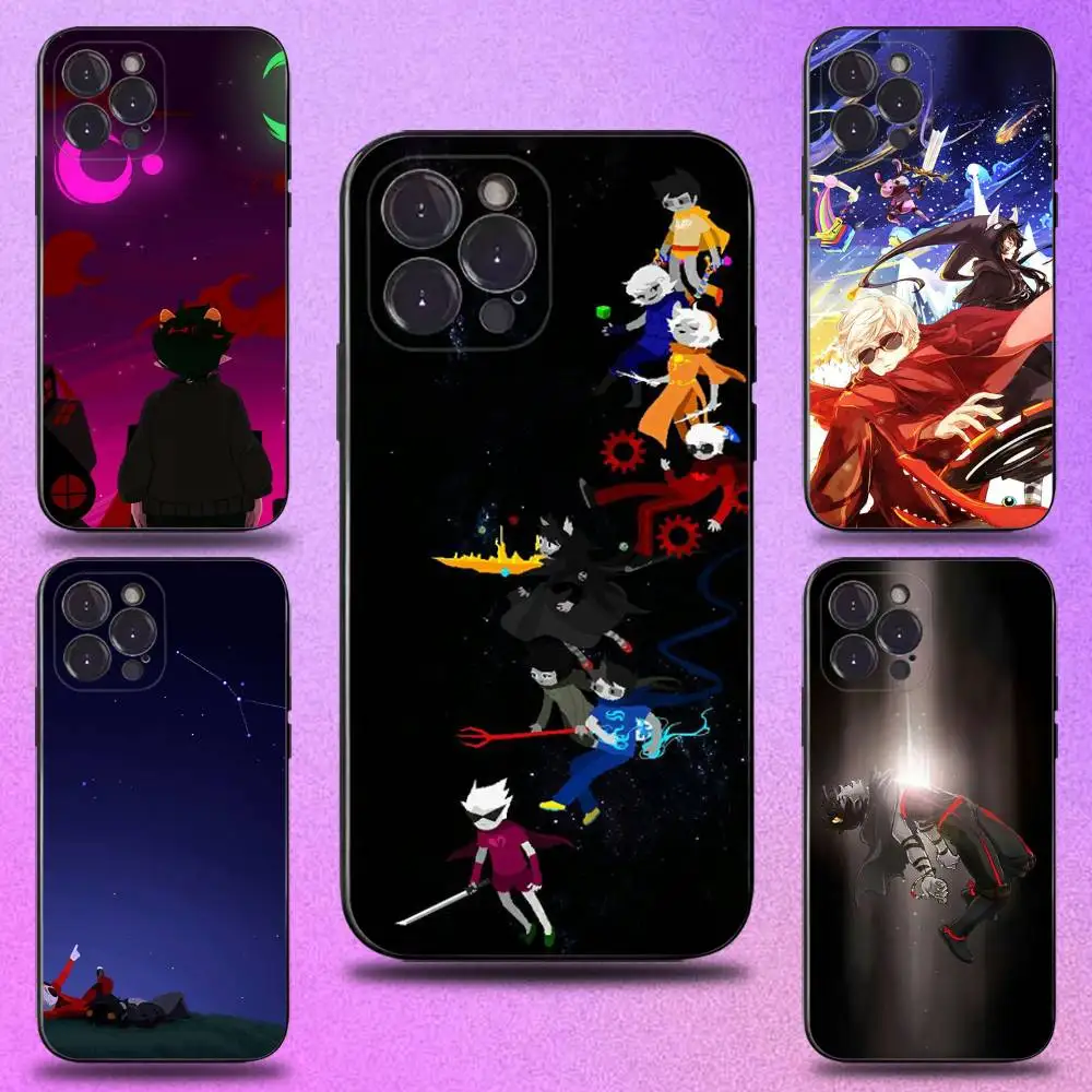 

H-Homestuck T-Trolls Phone Case For iPhone 17,16,15,14,13,12,11 Plus,Pro Max,XS,X,XR,SE,Mini,8,7,Soft Silicone Black Cover