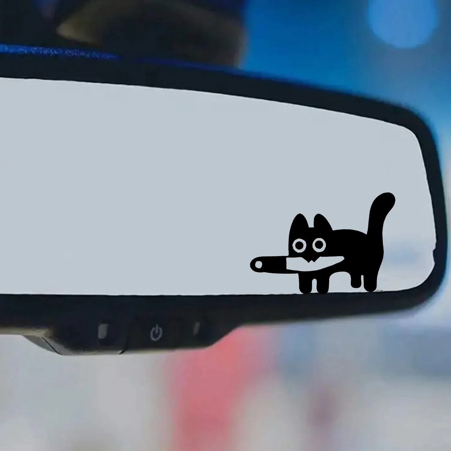 1Pc Horror Cat Silhouette Vinyl Sticker Waterproof Decal For Car Rearview Mirror Makeup Mirror Motorcycle Laptop Decor