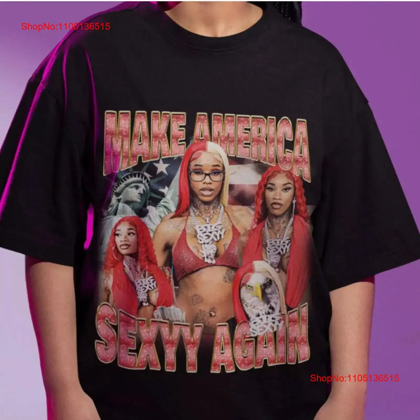 

Сексуальная красная футболка Make America Sexyy Again, винтажный контрабандный винтажный слегка мягкий модный топ с рисунком для повседневной носки