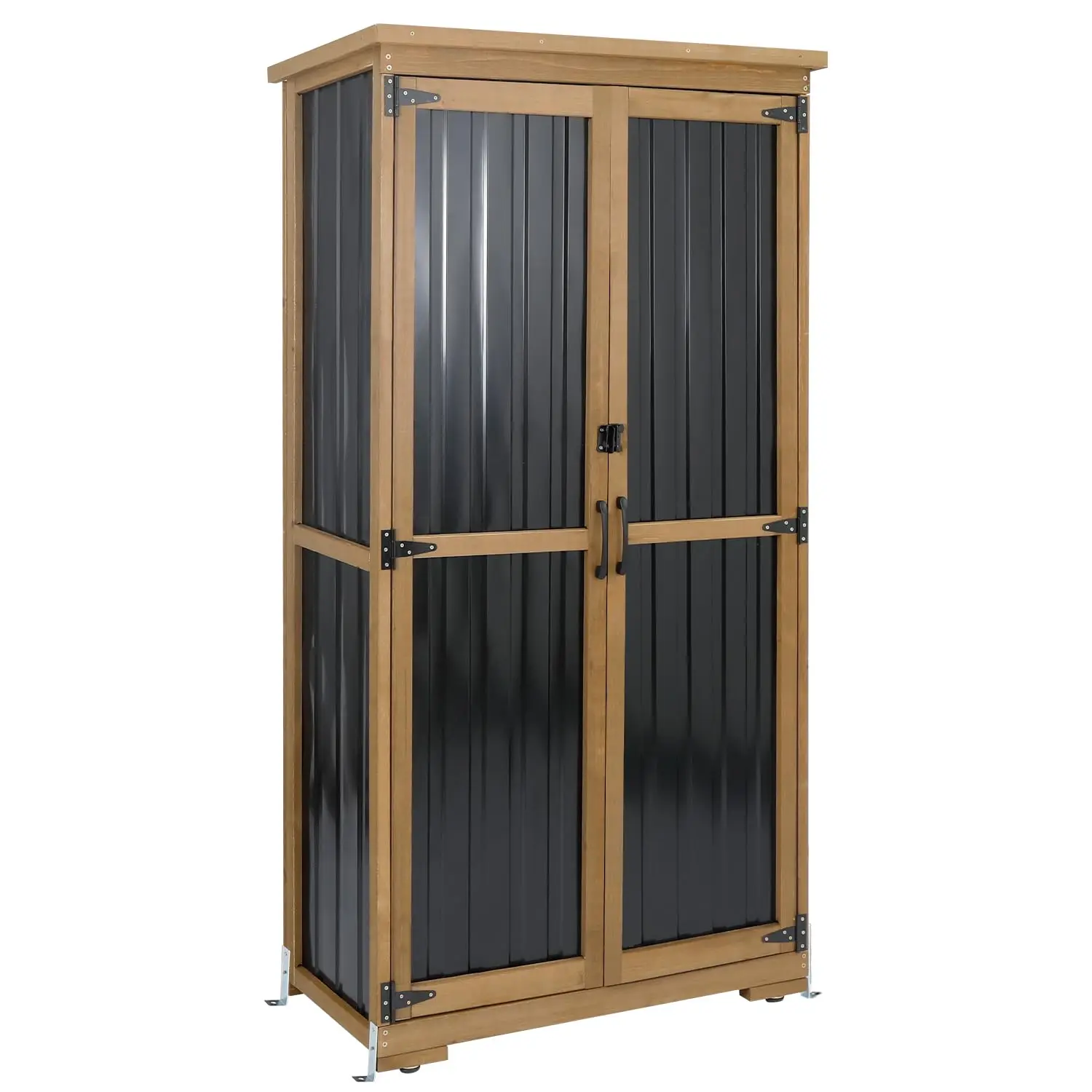 Outdoor Storage Cabinet with Shelves, Weatherproof Stylish Shed for Patio | Adjustable Shelf for Flexible Storage
