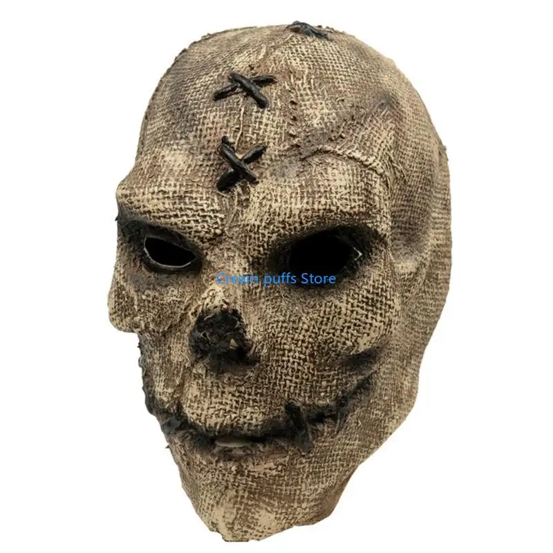 Maschera 50le Halween Maschera scheletro realistico Maschera a testa piena Scheletro Testaggio per cosplay Masquerade Party