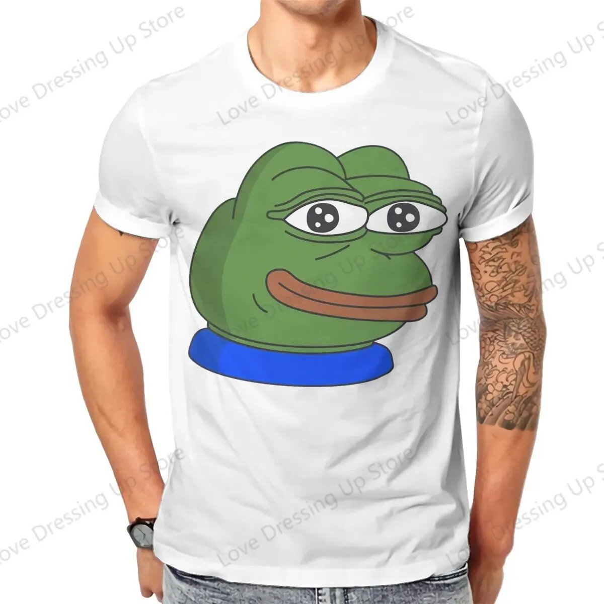 Pepe Frog Animal funny meme Pure Cotton Summer Short Sleeved  T-shirt Men Women Trendy   Summer Creativity  Tops