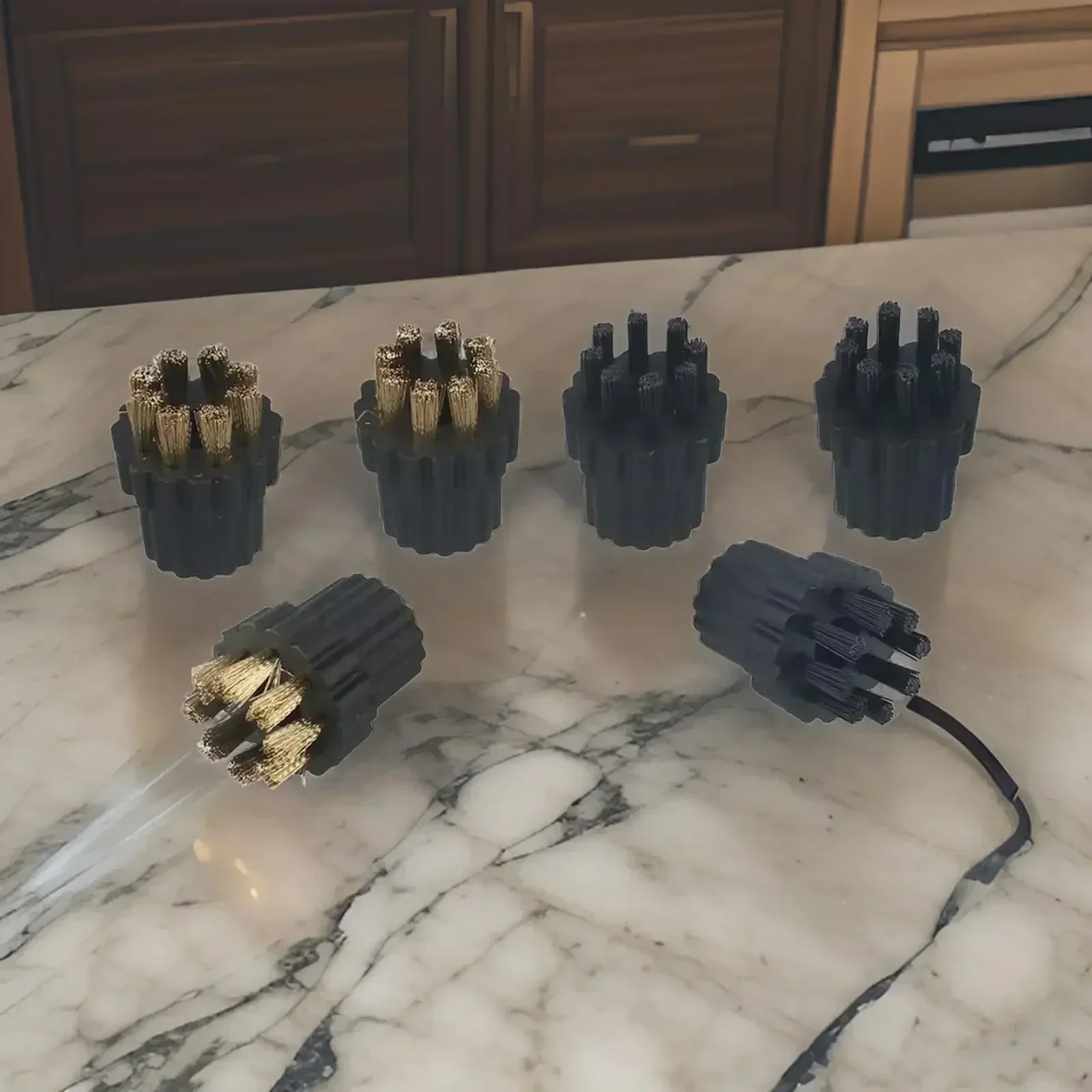 6 قطعة رأس فرشاة النحاس + النايلون لقطع غيار المكنسة الكهربائية ممسحة البخار ملحقات استبدال التنظيف المنزلي