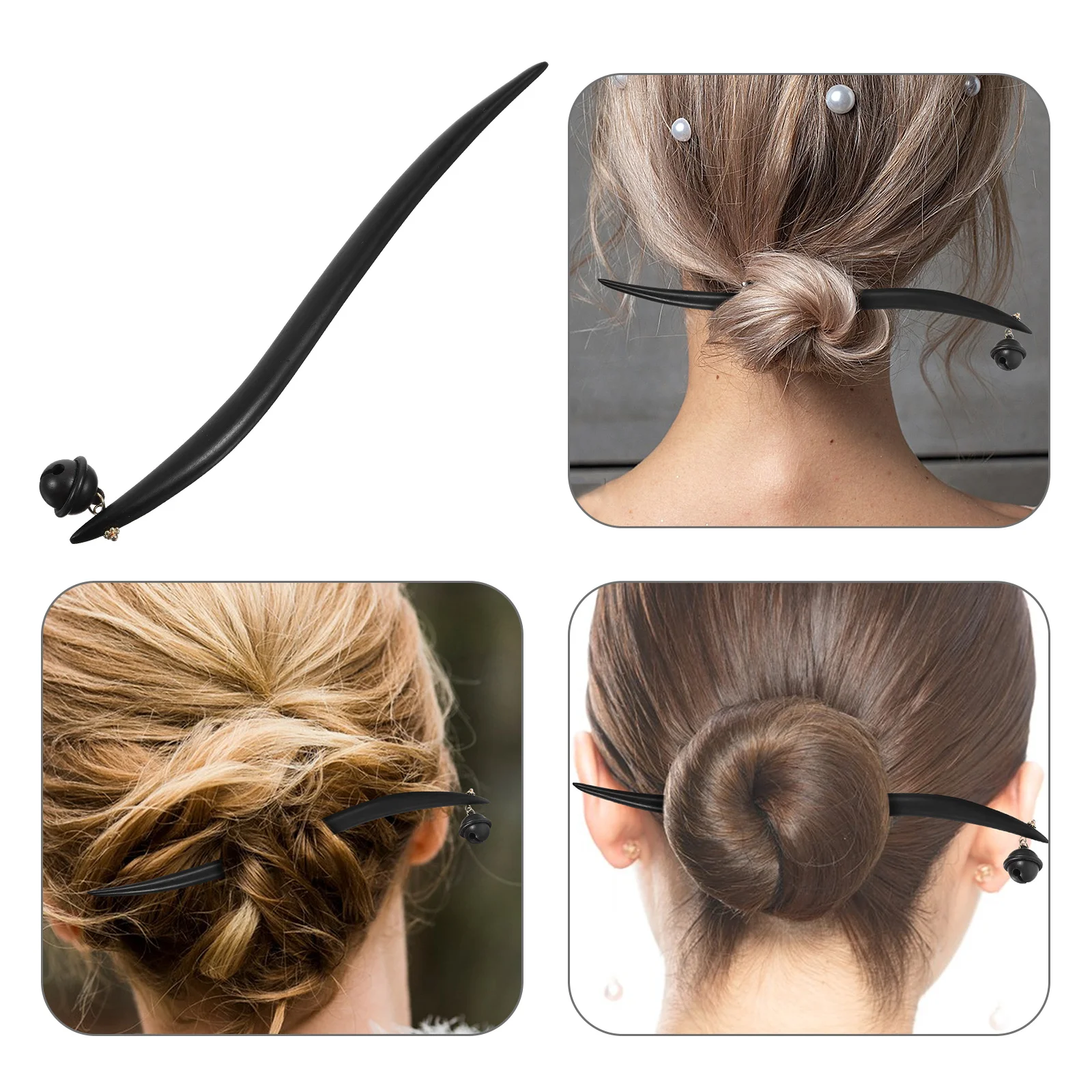 

Wooden Hair Stick With Bell Vintage Chinese Hairpin Retro Women Long Hair Chopstick Accessories For Buns Maker Hanfu Headdress