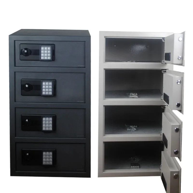 4-Door Steel Digital Code Safe Deposit Box Cabinet for Office or Bank Storage