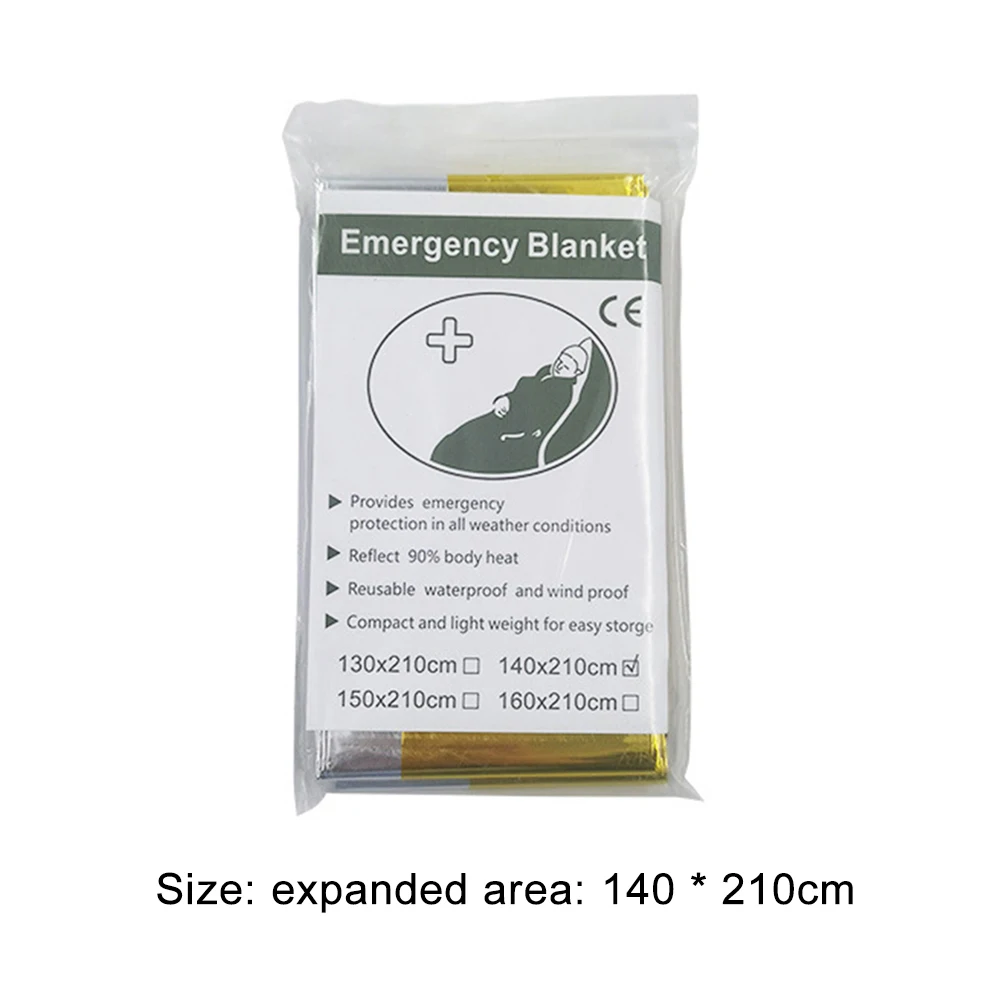 1-10 pz Coperta Di Emergenza Termica Antivento All'aperto Sopravvivere Primo Soccorso Prendere Rifugio Kit di Salvataggio Coperta Foglio Impermeabile Escursionismo