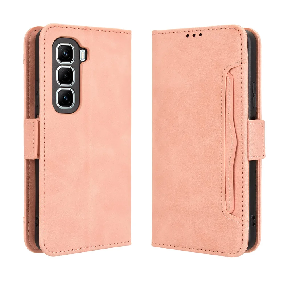 Leather Wallet Case for Infinix Hot 50 Pro / 50 Pro+ 4G, Magnetic Book Flip Cover, Card Photo Holder, Luxury Mobile Phone Cases