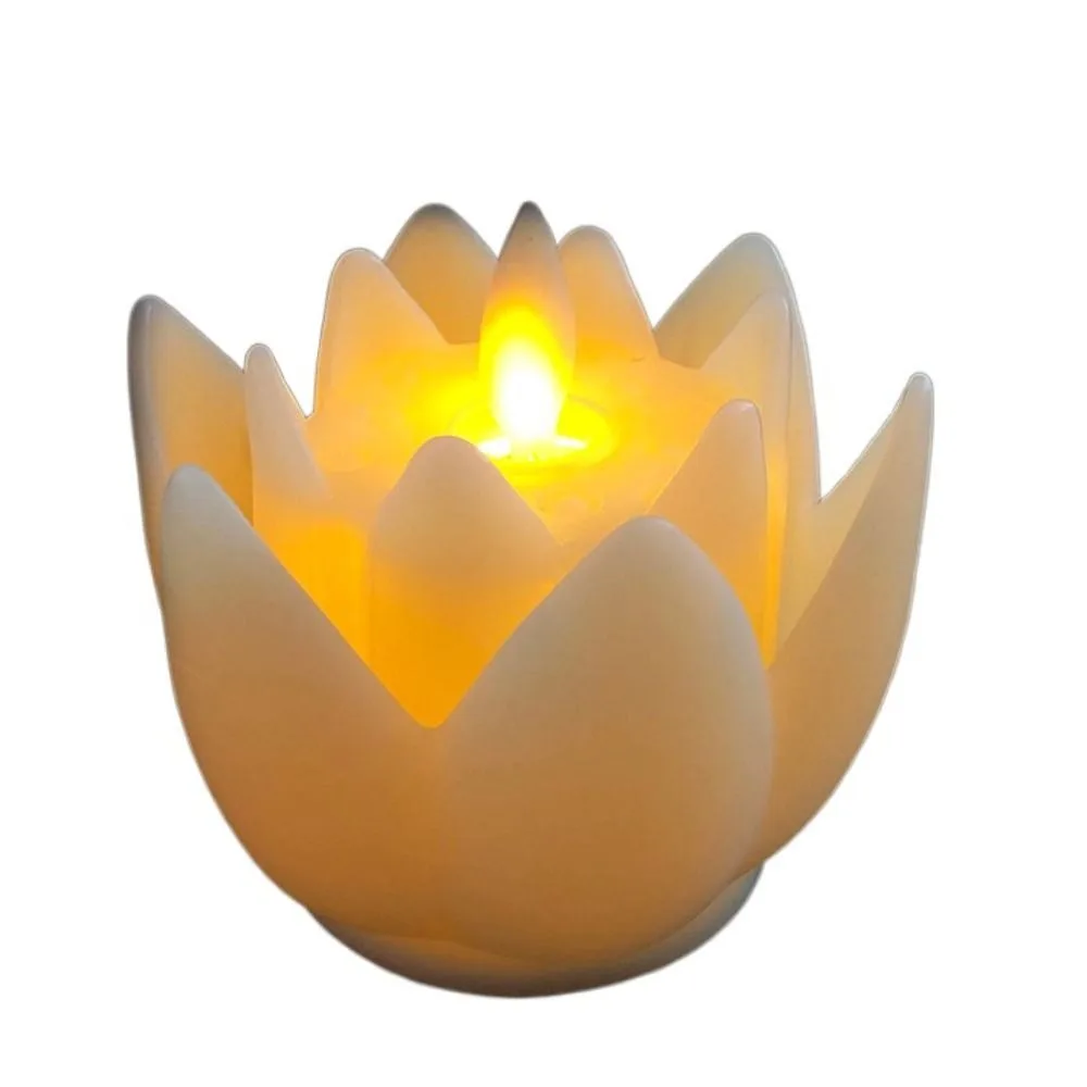 

Пластиковая лампа лотоса, креативная мерцающая электронная лампа-свеча, красочные изысканные чайные свечи, вечерние, спальня