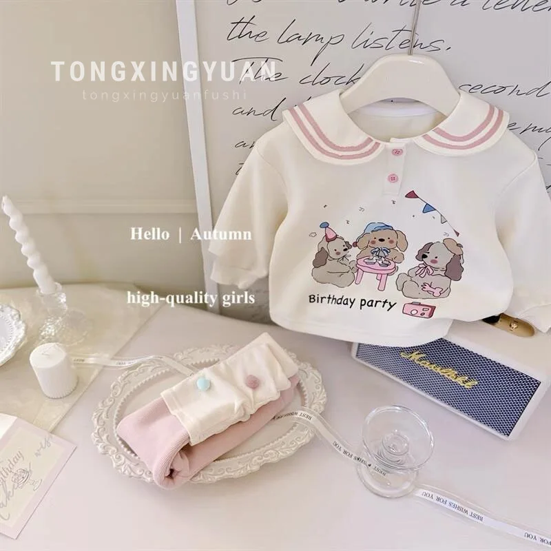 

Baby Girl Sweatshirt Suit2024Spring and Autumn New Children's Spring and Autumn Clothing Top Girls' Two-Piece Dress