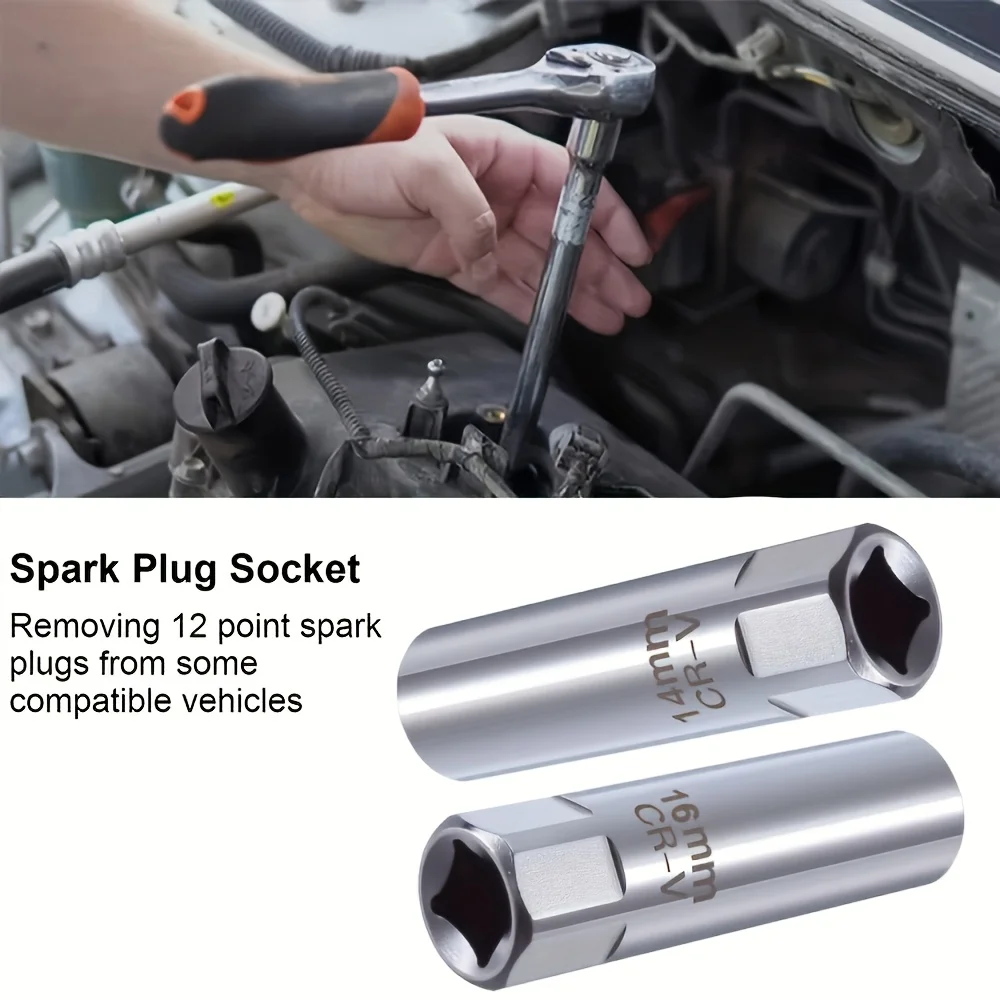 Zündkerze Steckschlüssel Schlüssel Adapter 14mm 16mm Installieren Ersetzen Reparatur Kit Drehmoment Magnetische Entfernen Entfernung Auto reparatur Werkzeug – Detail 4