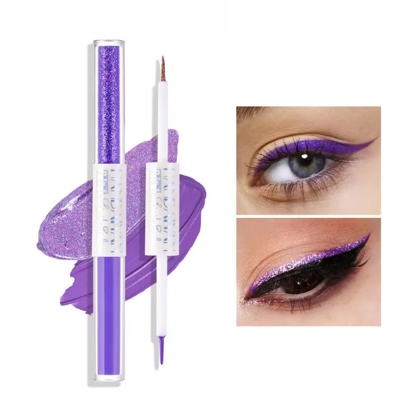 6Pcs/set 2 in 1 Matte + Glitter Eyeliner Set Waterproof Colorful Eye Liner Pen Fast Dry Shinny Cosmetics Eyes Makeup Set