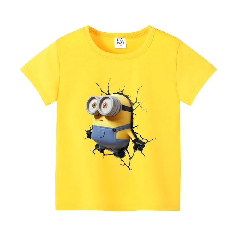 Despicable Mes Minionss Kids T-shirt Movie Cartoon Short Sleeve Tops Cotton Boys Girls Childern's Tee Shirt Clothing Anime Gifts