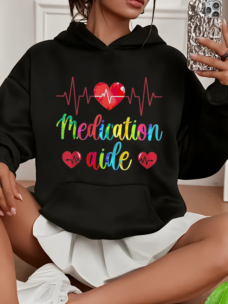 

2023 осенне-зимняя женская толстовка с капюшоном Heartbeat Medication Aide Daily, элитная роскошь для мужчин и женщин, топ Y2k