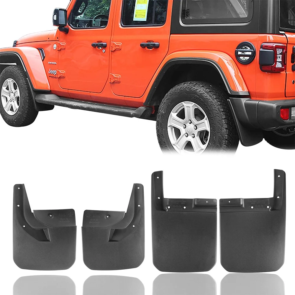 

Комплект передних и задних брызговиков Wrangler JL, совместимый с Jeep Wrangler JL 2018-2025 Sahara Sport Sports