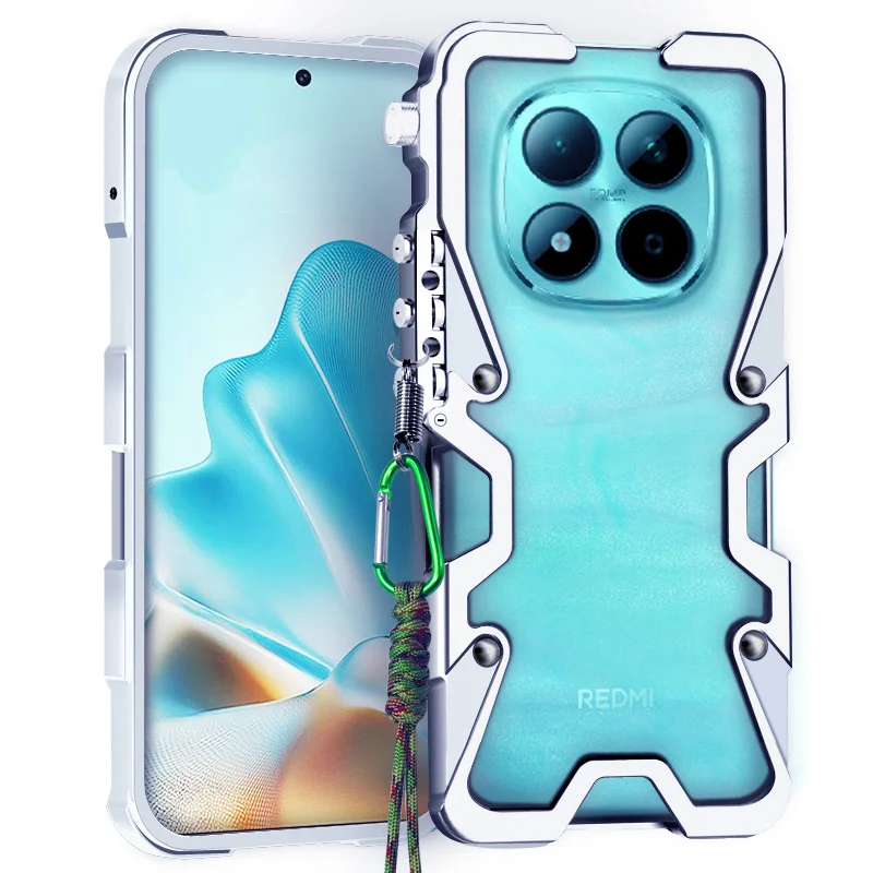 Metalowe etui z ramką aluminiową, odporne na wstrząsy, do Xiaomi Redmi Note 15 Pro / Redmi Note 15 Pro+ — zdjęcie produktu 6