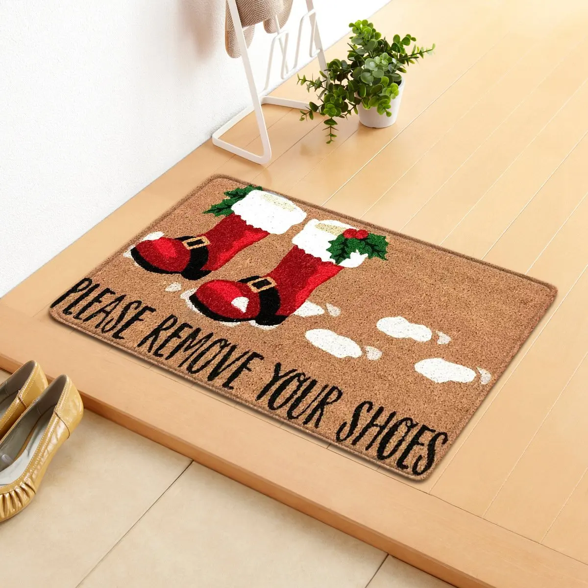 HOT-Doormat Indoor Entrance Christmas Doormats Boots Welcome Home Carpet Front Door Mat Decorations Christmas Bathroom Rug