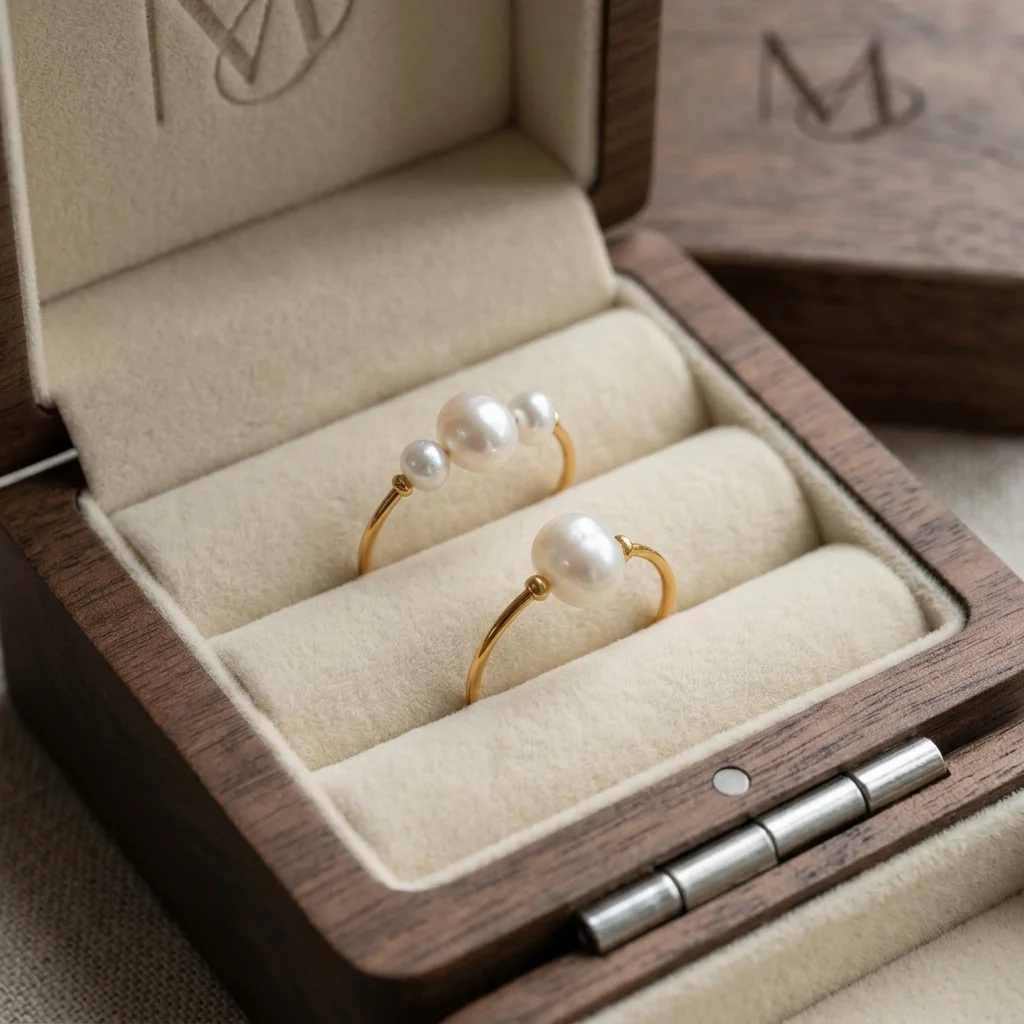 Natürliche Süßwasserperlenringe für Damen, goldfarben, Edelstahl, wasserdicht, dünner Fingerring, eleganter Schmuck, Hochzeitsgeschenk