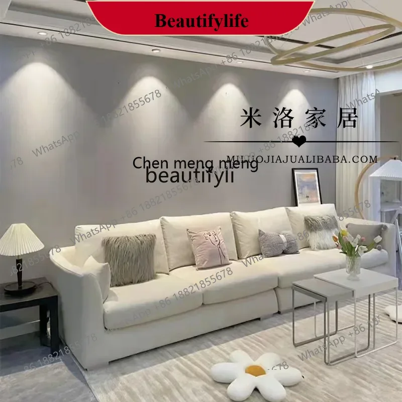 D178  Fabric sofa Nordic modern small apartment latex custom sofa double three people simple