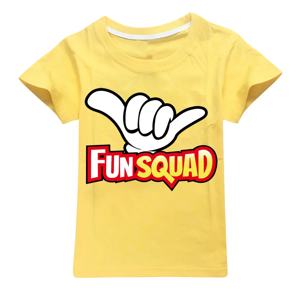 2024 Boys Summer Clothes Kids Cosplay Fun Squad Gaming T-shirt Pullover 100% Cotton Leisure Fashion Children Boys Girl Tees Tops