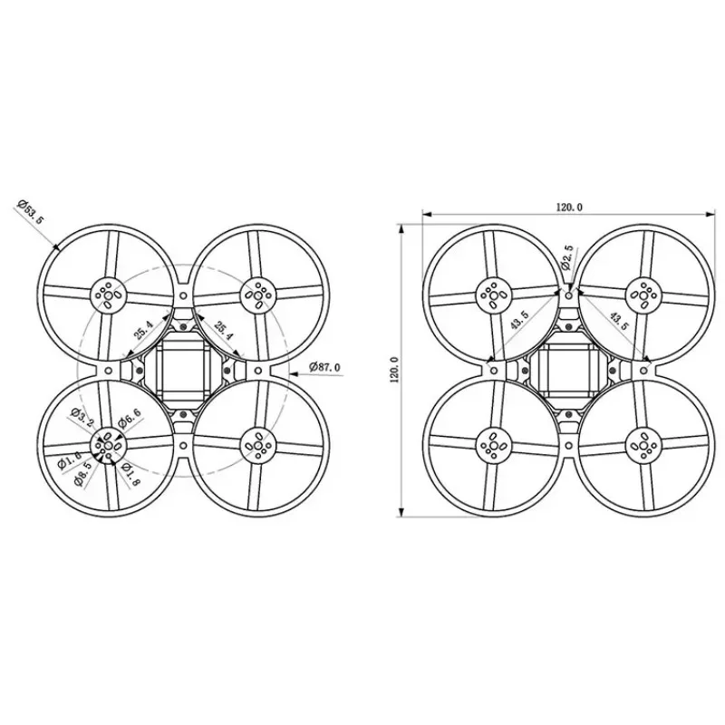 جديد 85 مللي متر-Mobula8 FPV الإطار HappyModel 0603 0703 0802 0805 1102 1103 فرش السيارات FPV Tinywhoop 2-3S الطائرة بدون طيار كوادكوبتر توسيع #4