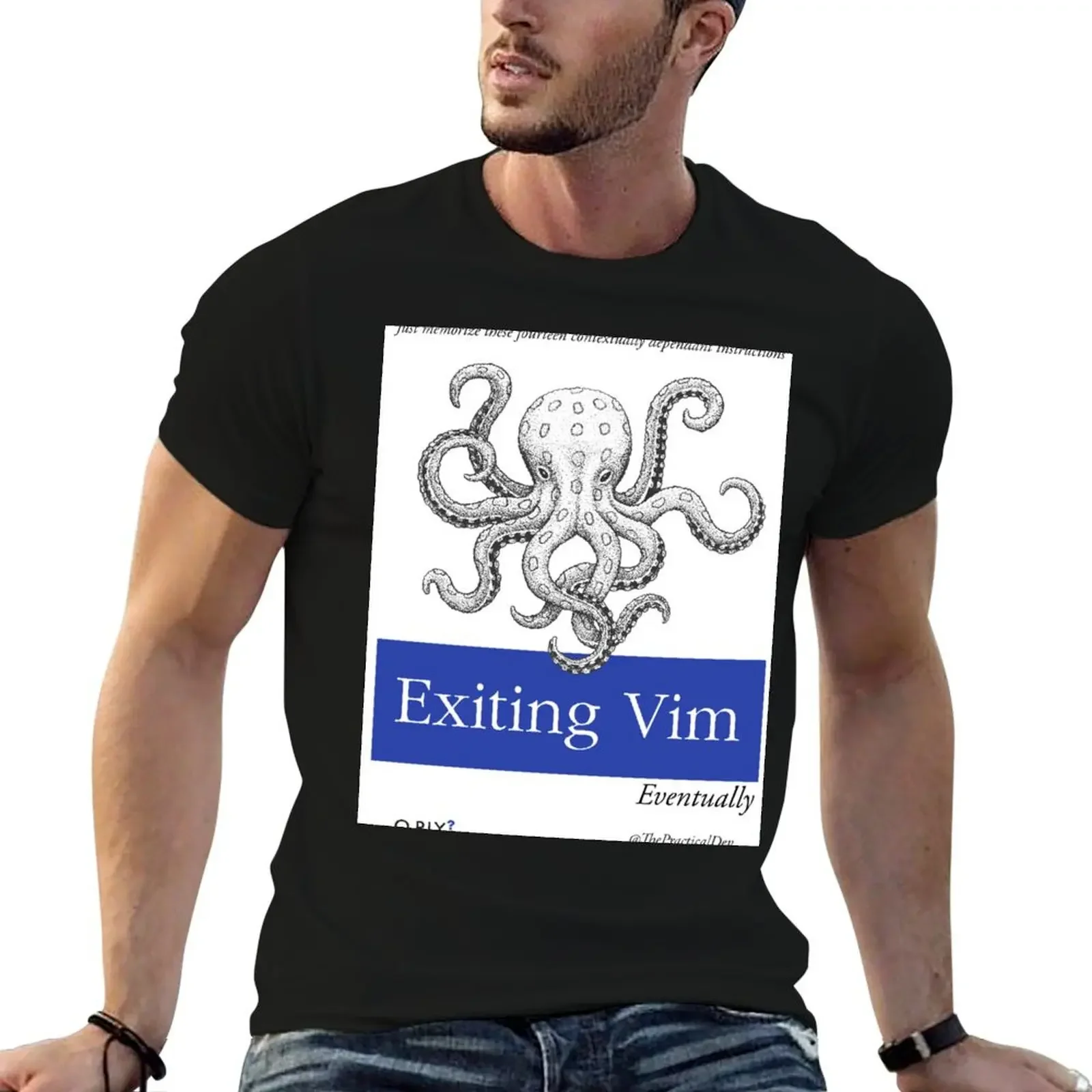 

Exiting Vim T-Shirt korean fashion oversized t shirt Funny t-shirt blue lock funny t shirts men