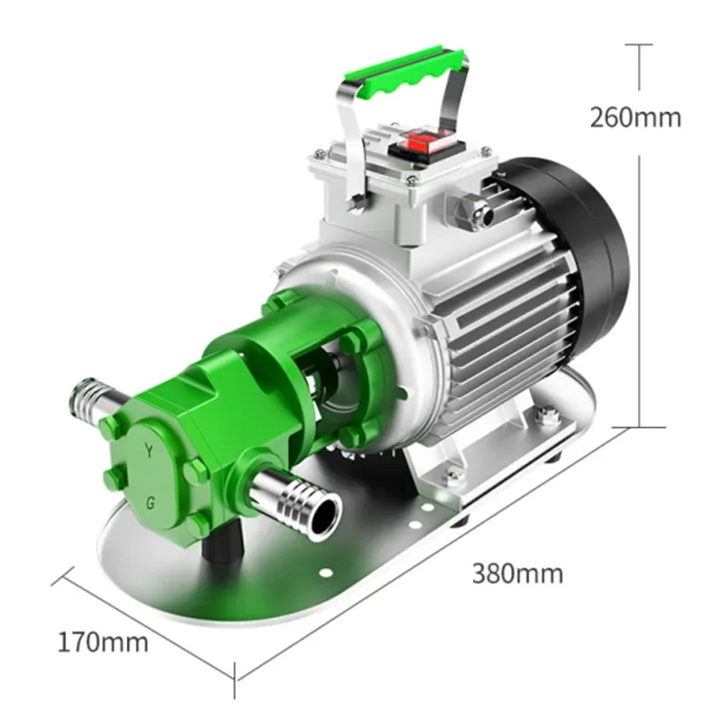 1PC 220V Electric Oil Pump Self-priming Stainless Steel Gear Pump High Viscosity Oil Pump