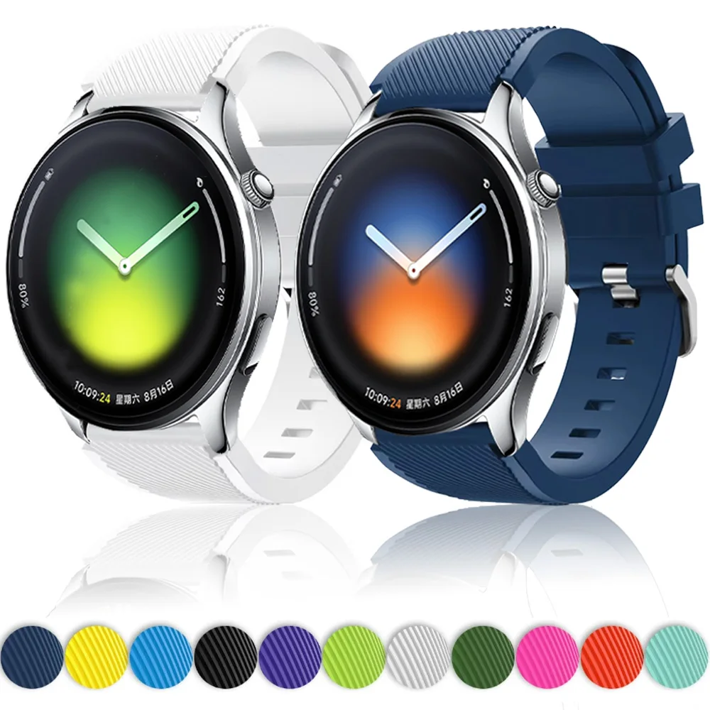 22 mm Silikonarmband für Xiaomi Watch 5/S4 Sport/S4/S3/S2/S1/2/2 Pro Sportarmband für Realme Watch 5/S/3 Pro, austauschbarer Gürtel