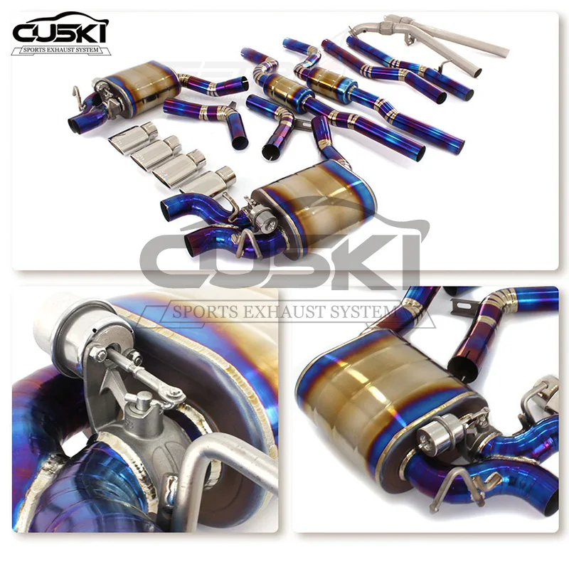 for  Catback Exhaust For Mercedes-Benz C63 C63S AMG W205 4.0T 2015-2020 Exhaust Pipe Muffler Titanium escape Car Exhaust System