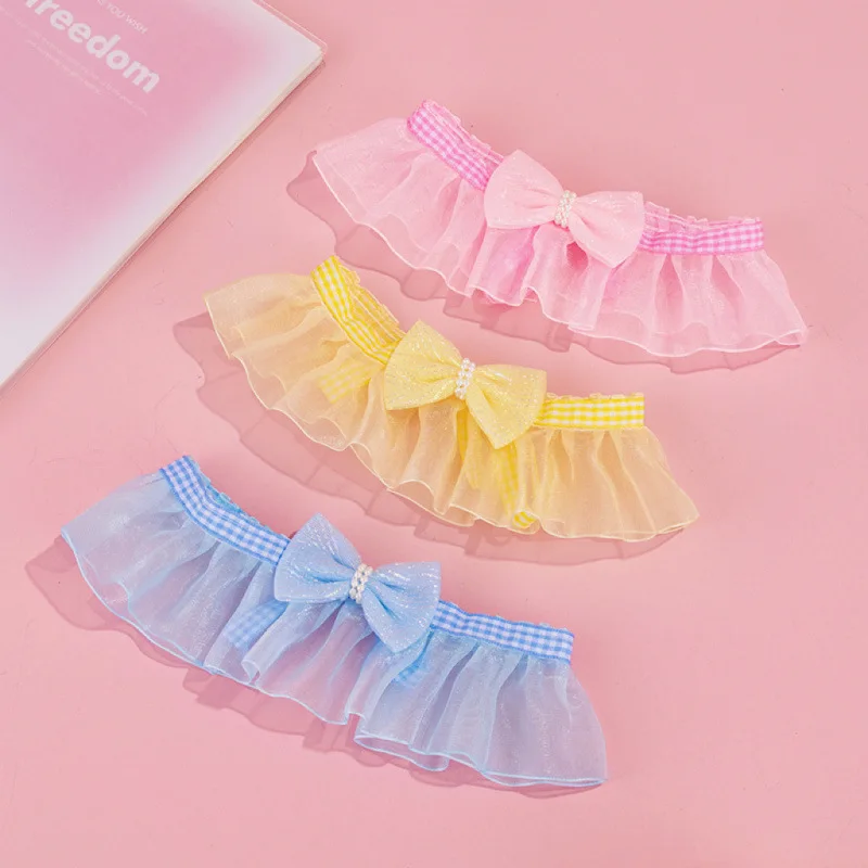 

Pet Lace Scarf Cute Saliva Bow Tie Dog Collar Ornament Scarf Summer Hot Scarf
